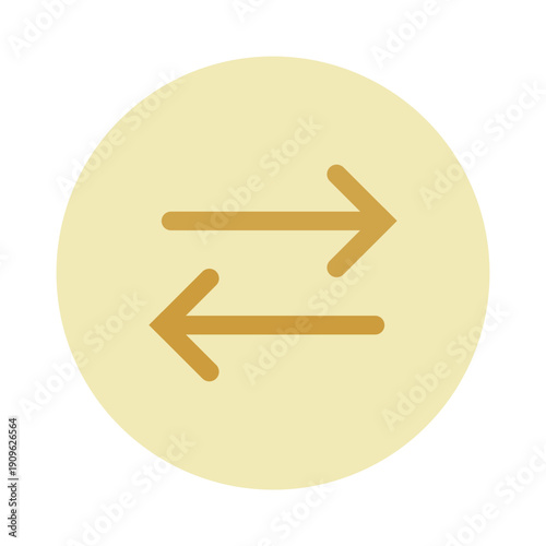 Vector of Two Arrows Icon for Data Transfer and Synchronization UI_Circle flat Icon