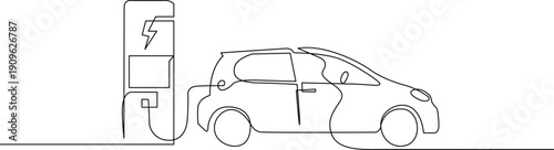 A simple diagram of a car parked next to a parking meter Vector