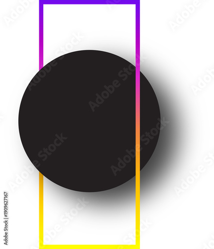 Black circle Inside Neon Frame