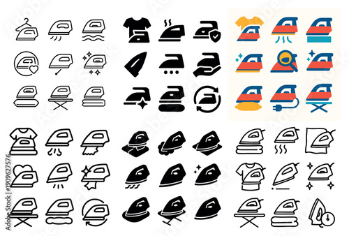 Iron icon set: modern and minimalistic designs