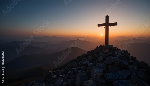 cross in the mountains
