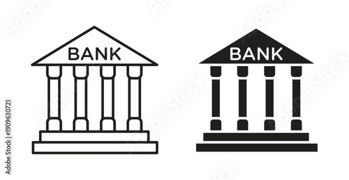 Bank building icon