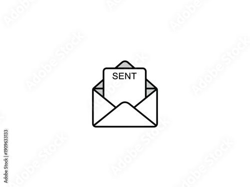 A 3d vector illustration of a blank mail envelope icon and email symbol button for web communication and business correspondence