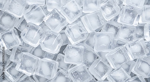 Close-up of Ice Cubes in Container.