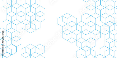 abstract geometric blue texture background. blue hexagon 3D background texture. 3d rendering illustration. Clear pattern abstract background hexagon .Futuristic abstract banner.	