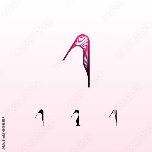 Beautiful fashion number 1, elegant numeral one perfect for logotypes, vector illustration 10EPS