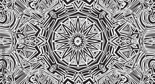 Seamless monochrome black and white geometric line pattern resembling a circuit maze forming a stylish vector wallpaper texture for decorative textile background design