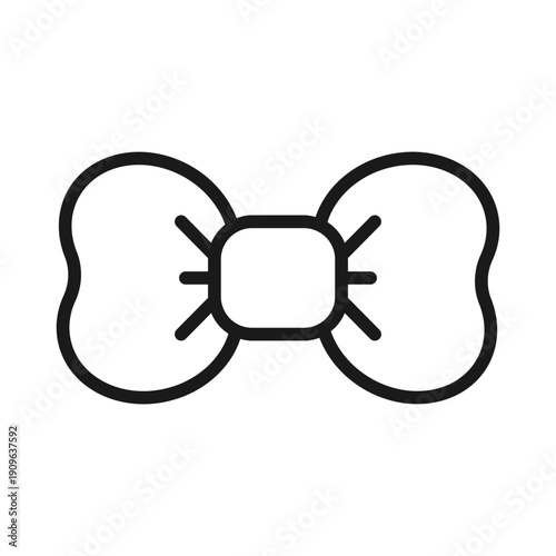 Bow tie line icon vector for wedding party pet fashion design