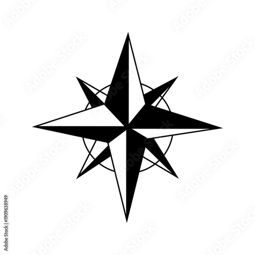 compass star flat vector icon