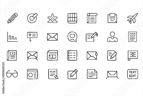 Creative author and media icon pack