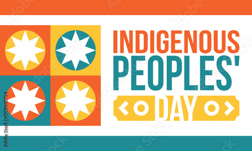 Indigenous Peoples' Day. Native American Day. American Indian culture. Heritage Month. Celebrate annual in United States. Tradition pattern. Poster, card, banner and background. Vector illustration