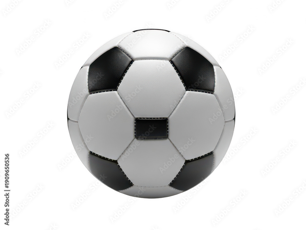 Fototapeta premium Black and white soccer ball isolated on transparent background