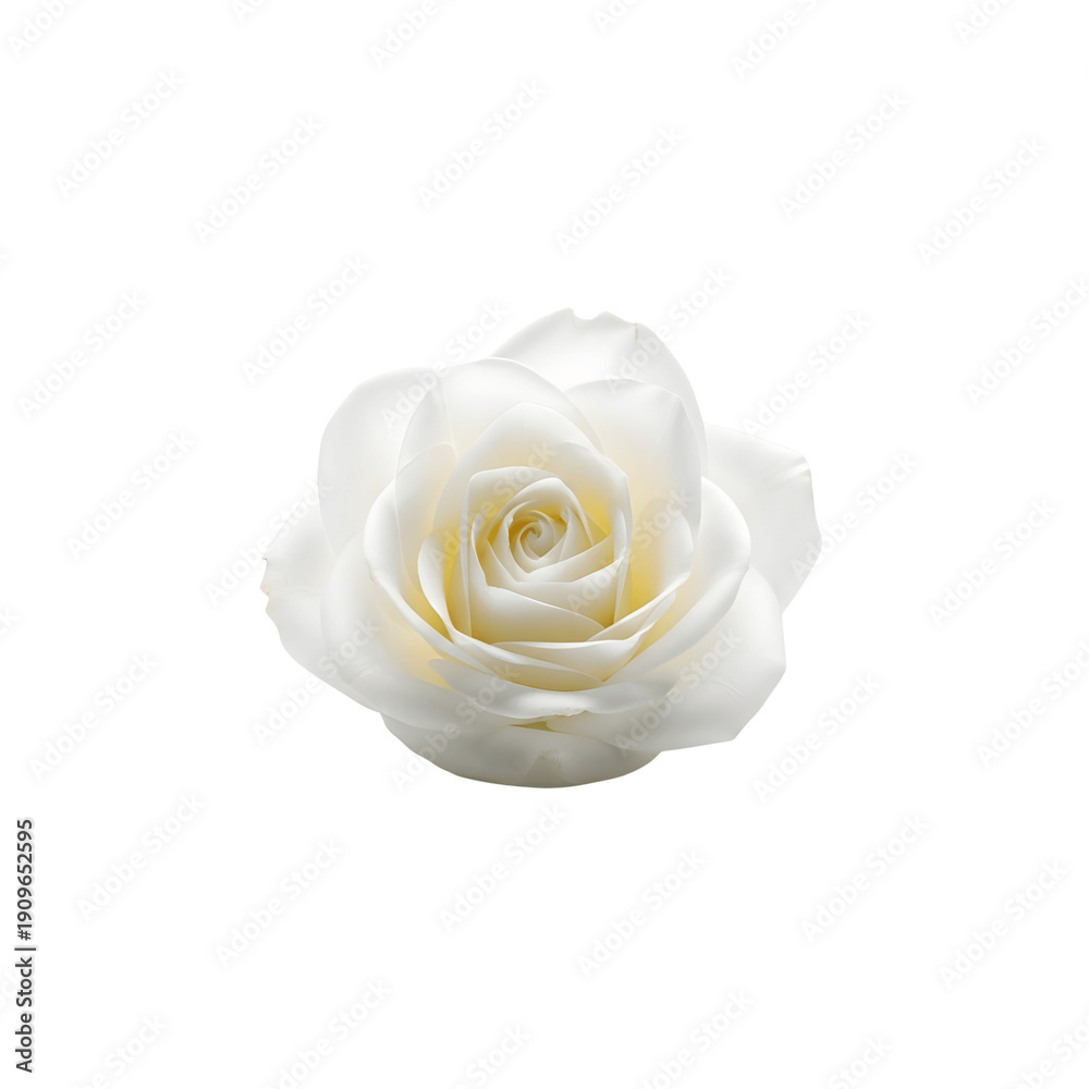 Fototapeta premium A single white rose in full bloom against a black background