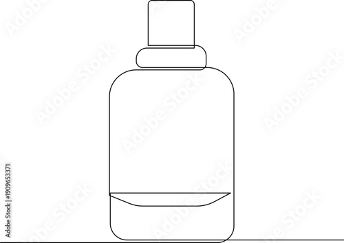 Continuous one line drawing of a perfume bottle. Minimal linear vector illustration with editable stroke. Concept of fragrance, cosmetics, beauty and luxury product design.