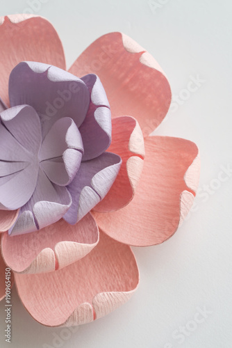 Bold Colorful Paper Craft Flowers for Valentine Background