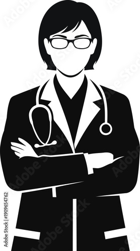 Professional medical doctor with stethoscope and glasses, representing healthcare and expertise
