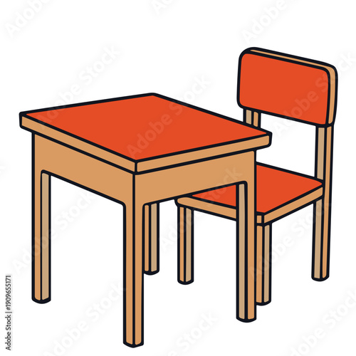 Vibrant orange chair and table set for modern learning spaces