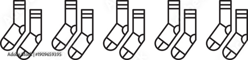 Professional socks branding logo. Global hosiery service app icon. Footwear and hosiery symbols. Modern winter clothing icons for fashion retail and e-commerce apps
