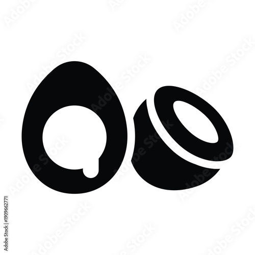 boiled egg solid icon illustration vector graphic.eps