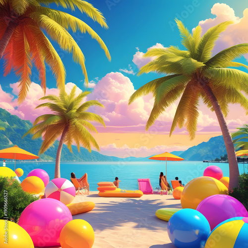 Vibrant colored summer background with warm sunny