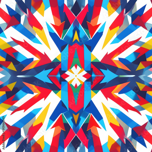 Vibrant colored arrows in a kaleidoscopic background