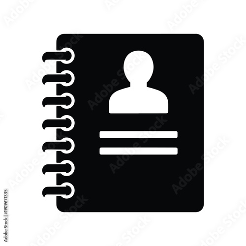 Address Book Icon, Contact Directory Profile Vector