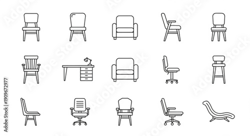 set of furniture icons