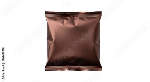 Foto Brown chocolate bar wrapper isolated PNG, blank foil package mockup for candy, s