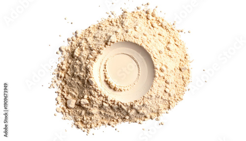 Wallpaper Mural Overhead macro of fine, beige powder with a circular depression on black background Torontodigital.ca