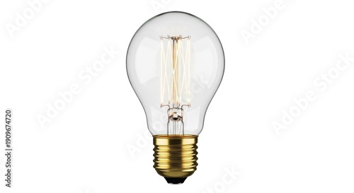 Принти на полотні Vintage Edison light bulb PNG isolated on transparent background, antique style