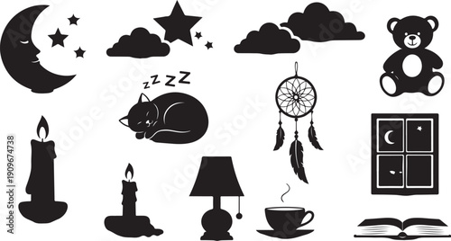 Dreamy Nighttime Silhouettes for a Peaceful Slumber Theme