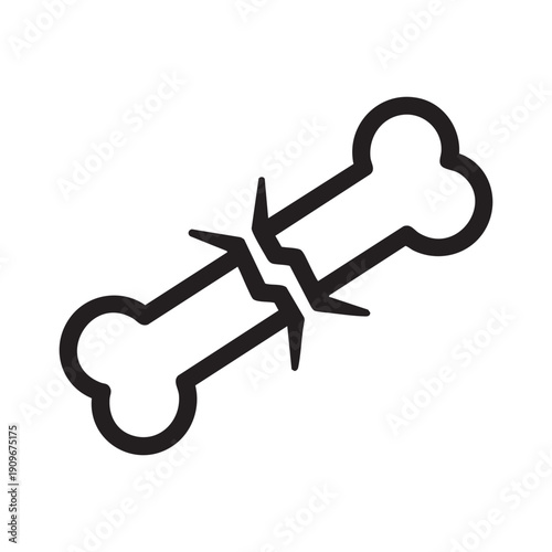 A broken dog bone with a crack in the middle