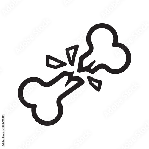 A black and white icon of two bones hitting each other