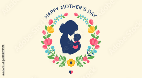 Mother's Day greeting card design.