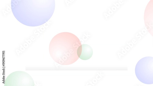 Video Background Animation Gradient Spheres Morphism Effect. Modern Glassmorphism Animation with Floating Colorful Gradient Spheres