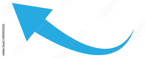 Professional blue curved arrow isolated on a white background. Designed for use in corporate reports, process flowcharts, and creative diagrams. Vector illustration.