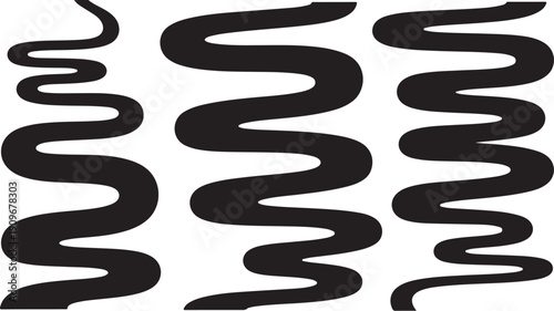 Black wavy lines on a white background illustration design
