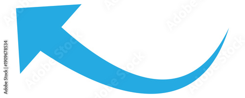 Professional blue curved arrow isolated on a white background. Designed for use in corporate reports, process flowcharts, and creative diagrams. Vector illustration.