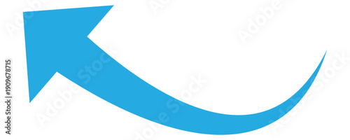 Professional blue curved arrow isolated on a white background. Designed for use in corporate reports, process flowcharts, and creative diagrams. Vector illustration.