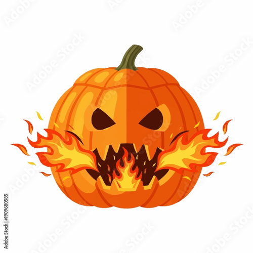 Glowing Jack O Lantern Pumpkin Halloween.