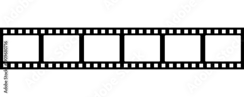Film strip line icon in simple minimalist design. illustration of cinema frame, movie reel element, or photography symbol. Perfect for media.