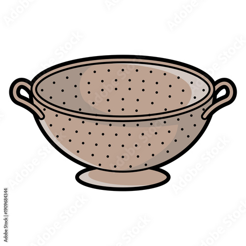 Tableau sur toile Kitchen colander with many small holes illustration
