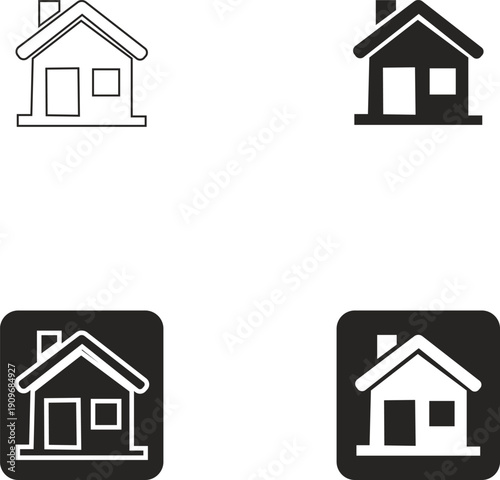 Web home flat icon for apps and websites