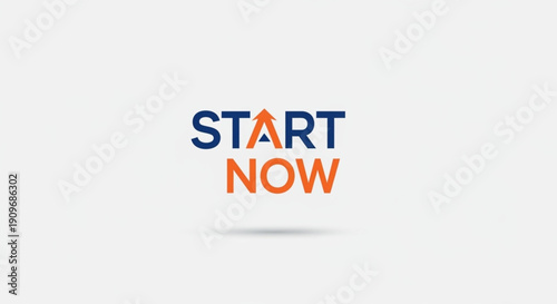 Start Now Logo Design – Motivational Business Growth Arrow Icon



