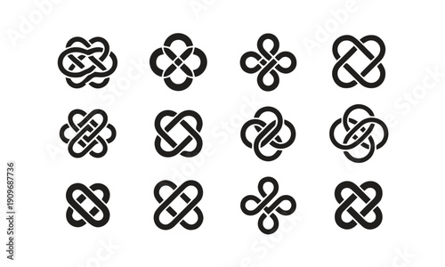 Abstract Celtic knot patterns and interconnected geometric designs