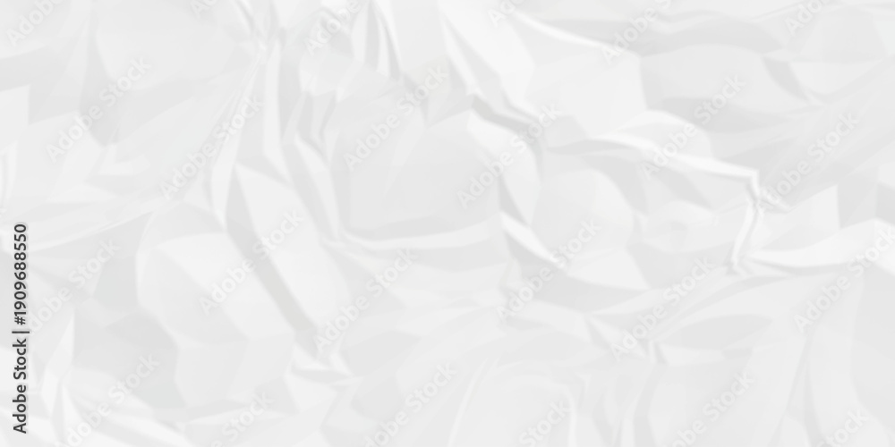 Obraz premium Crumple crushed white paper obsolete rumple craft design. wrinkle ripped creased crumple aged closeup recycled document grunge paper background.