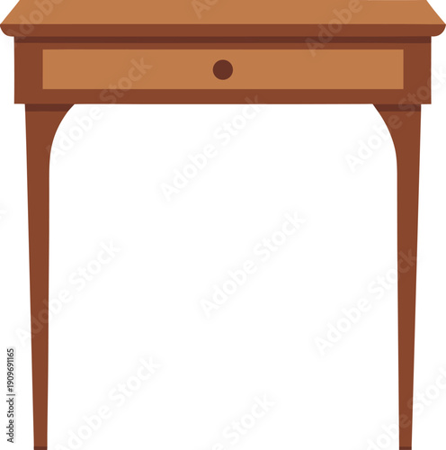 Minimalist wooden console table with drawer illustration