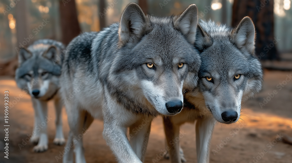 Fototapeta premium A pack of wolves.