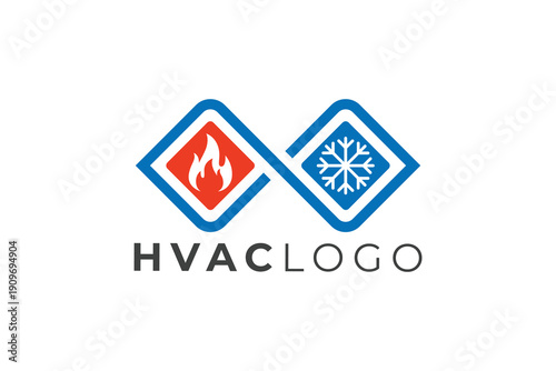 Cooling and Heating HVAC Logo Design for Air Conditioning and Climate Control Branding