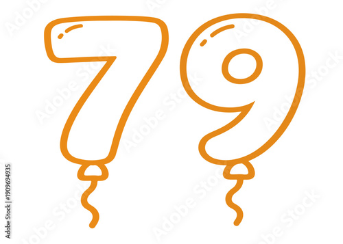 79 number balloon icon vector on a white background
Colored vector number balloon